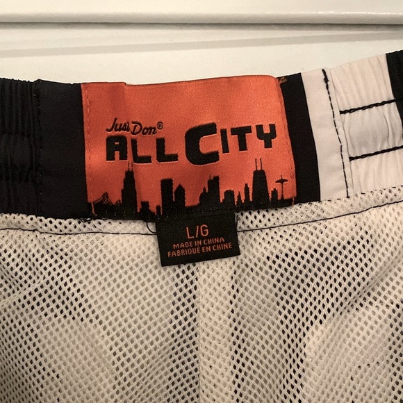 All City by Just Don black and white stripe shooting shorts - Picture 3 of 4